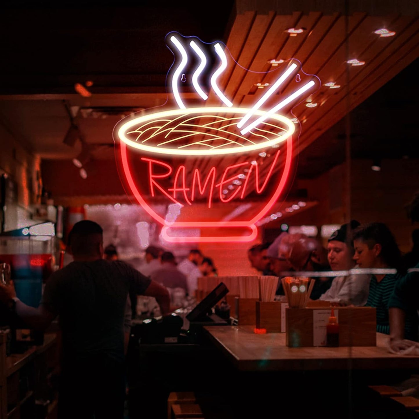 Ramen Bowl Neon Sign - 3D Dimmable LED Wall Light