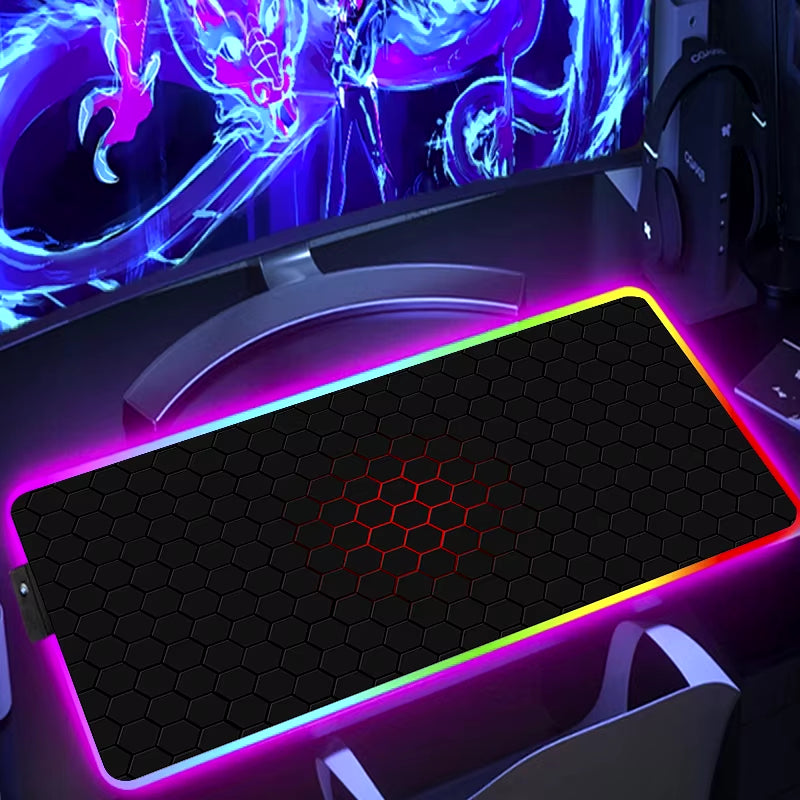 RGB Extended Hexagon Gaming Mouse Pad Desk Mat