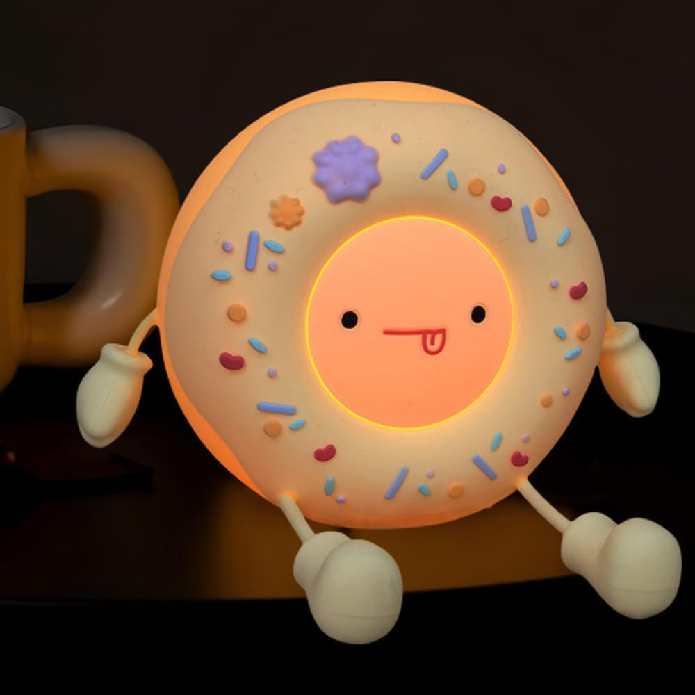 Donut Buddy Night Light with Tiny Hands Phone Stand