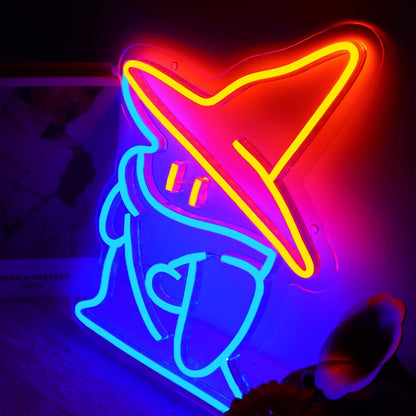 Wizard Hat Neon Sign - Dimmable LED Wall Light for Gaming Rooms