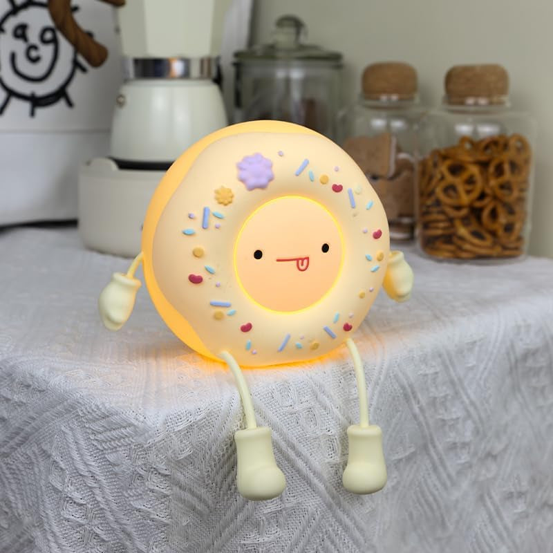 Donut Buddy Night Light with Tiny Hands Phone Stand
