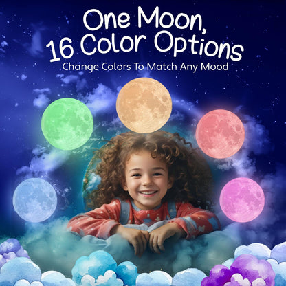 Full Moon Lamp 5.9" - 16 Colors, Wood Stand & Remote