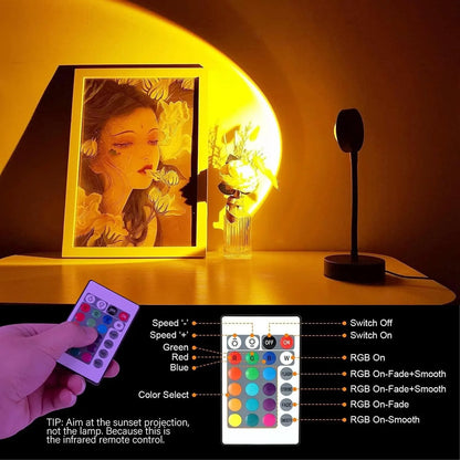 Sunset Projection Rotating Rainbow Floor Lamp