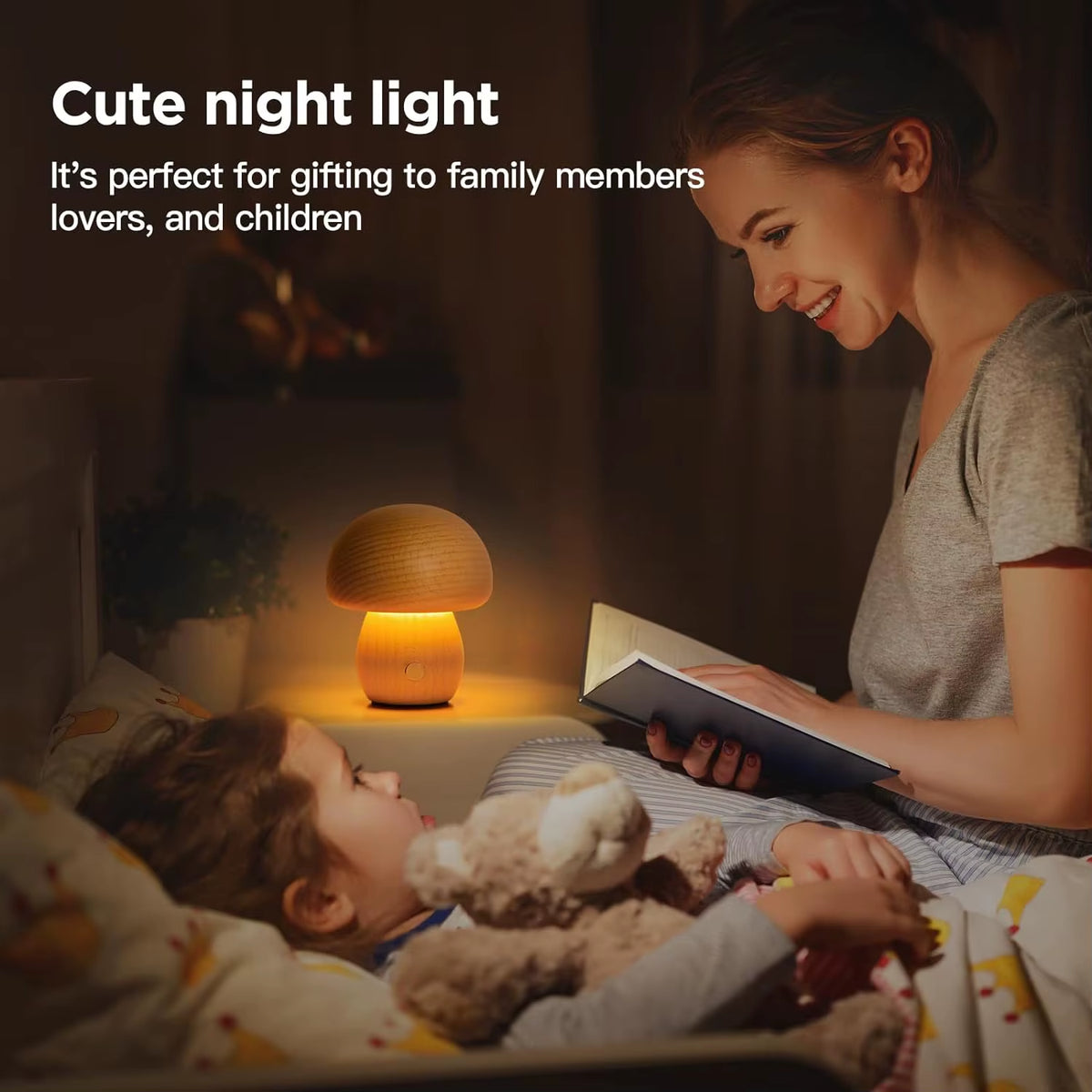 Mushroom Table Lamp Rechargeable Touch
