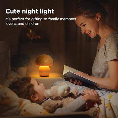 Mushroom Table Lamp Rechargeable Touch