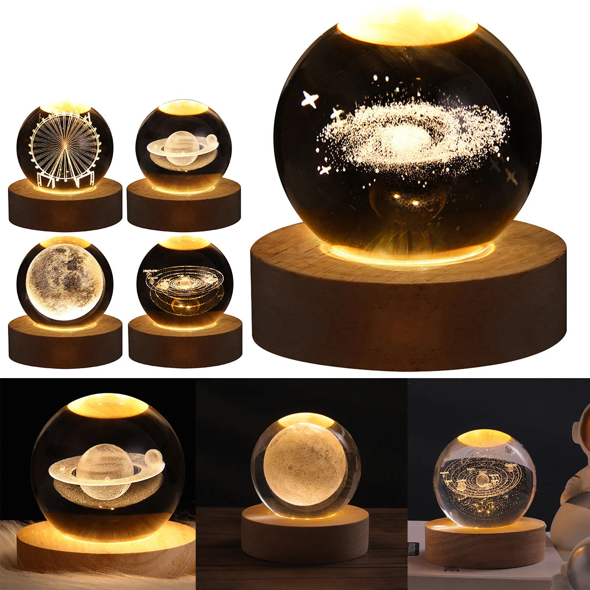 Astronomy Crystal Ball Night Light Astronaut