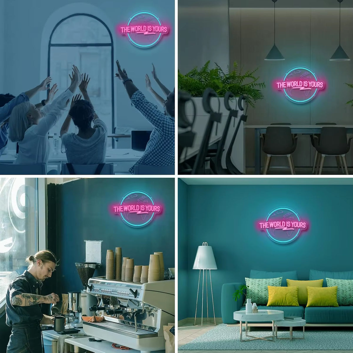 The World Is Yours Neon Sign - Carved Planet LED