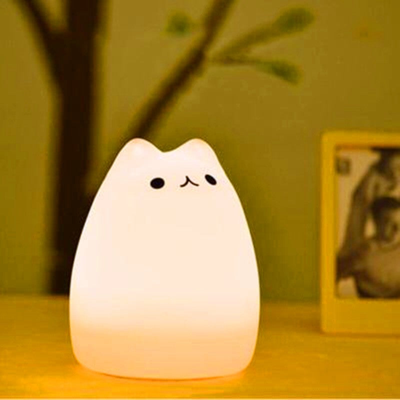 Silicone Touch Sensor LED Night Light - Cat