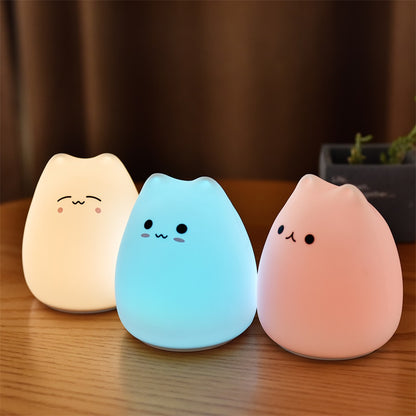 Silicone Touch Sensor LED Night Light - Cat