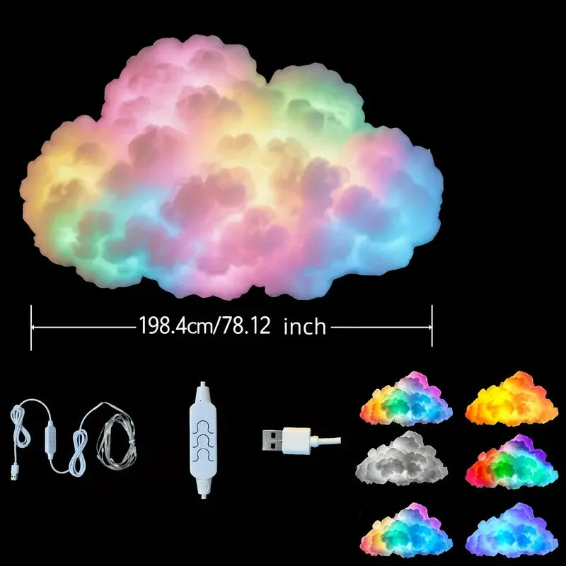DIY 3D Thunder Cloud LED Decor Light Kit