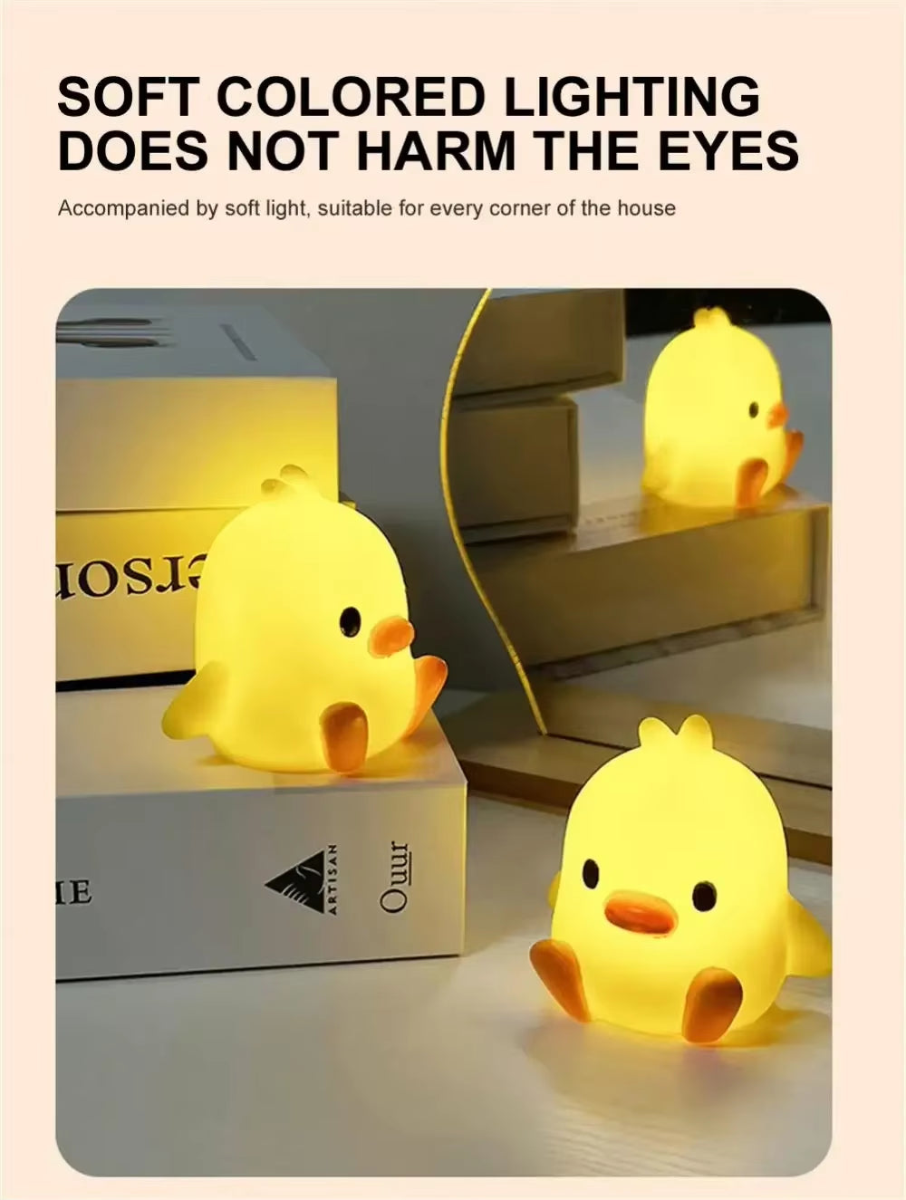 Duck Night Light - Cute Cartoon Animal Lamp