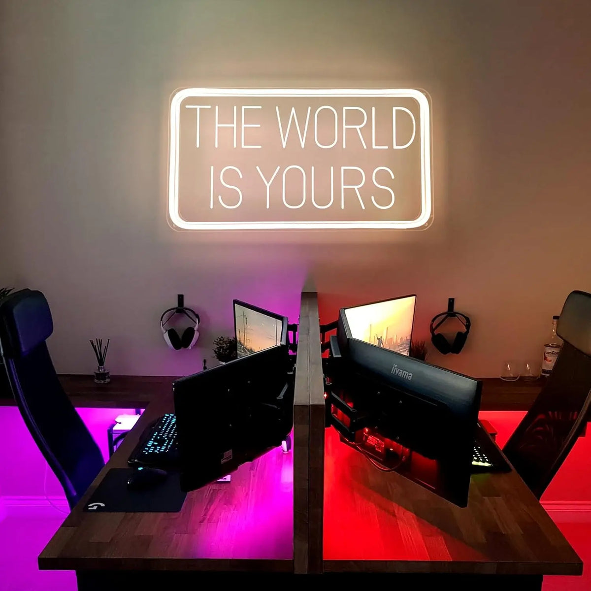 The World Is Yours Neon Sign - Carved Planet LED