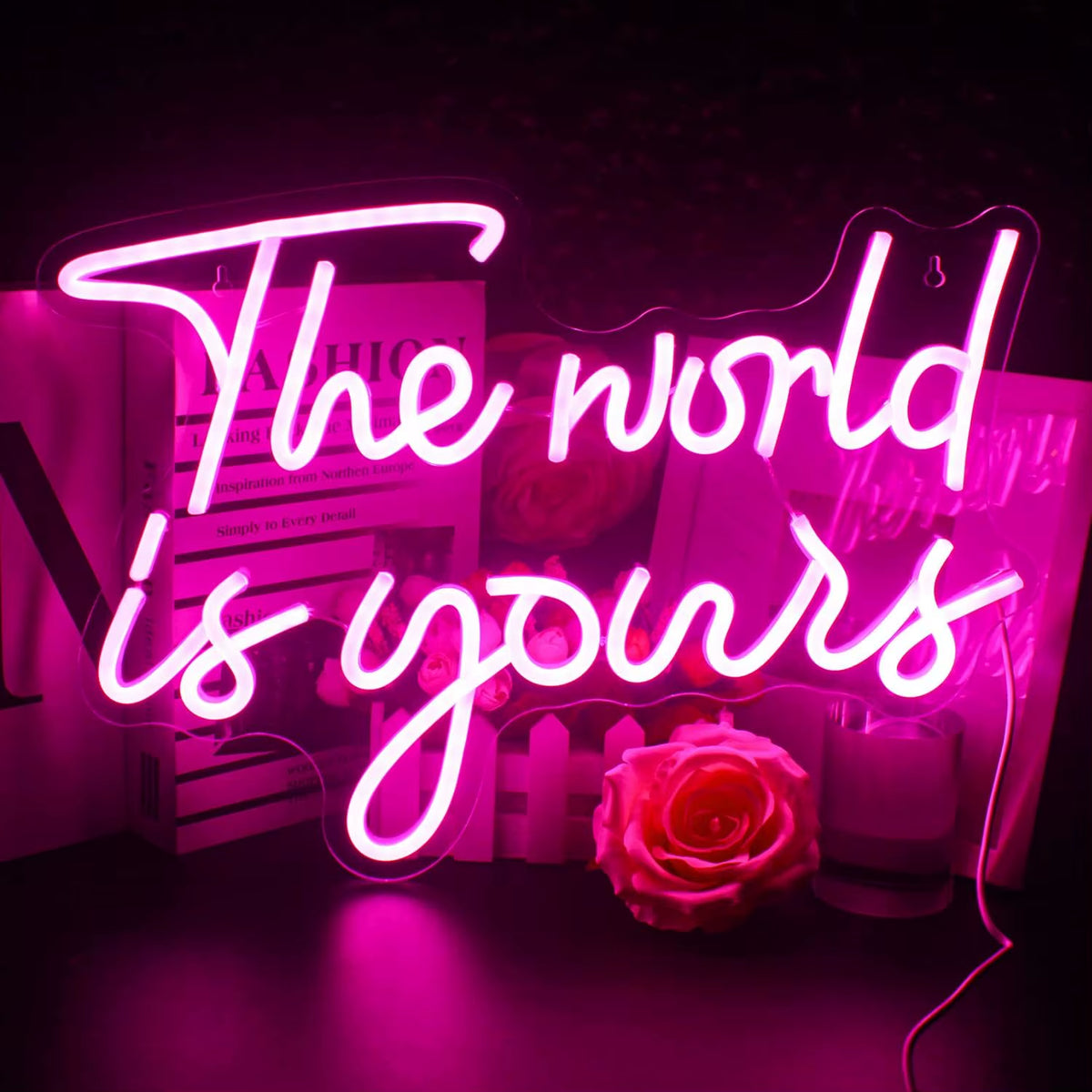 The World Is Yours Neon Sign - Carved Planet LED