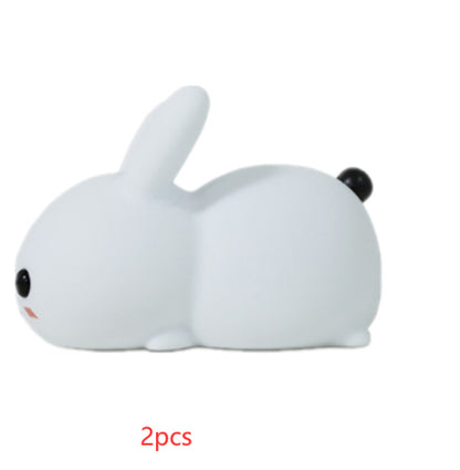 Colorful Rabbit Silicone Night Light - Jade Rabbit