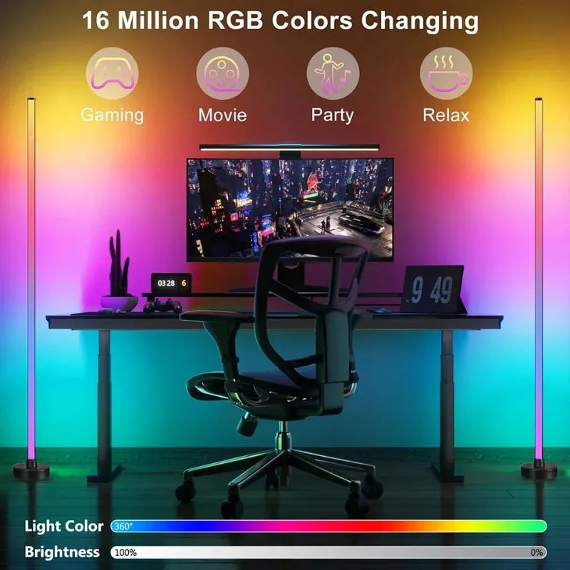 Smart LED Floor Lamp RGB Corner Lighting Gaming