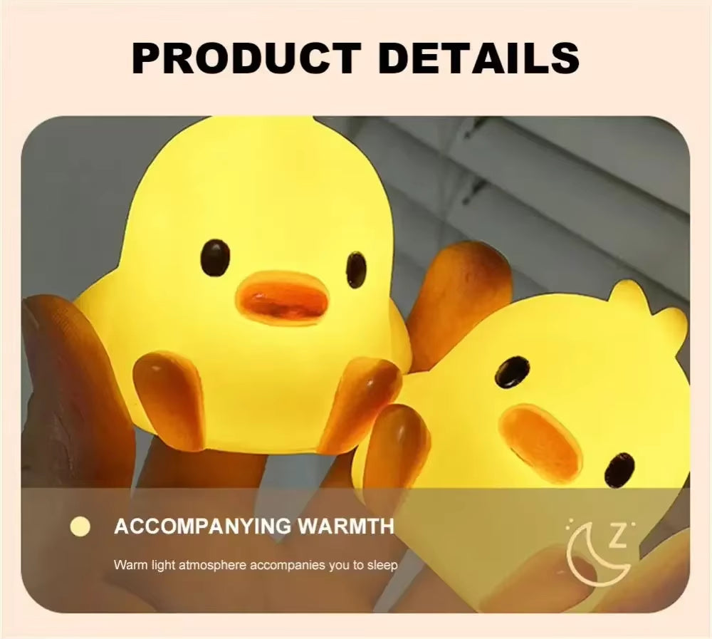 Duck Night Light - Cute Cartoon Animal Lamp