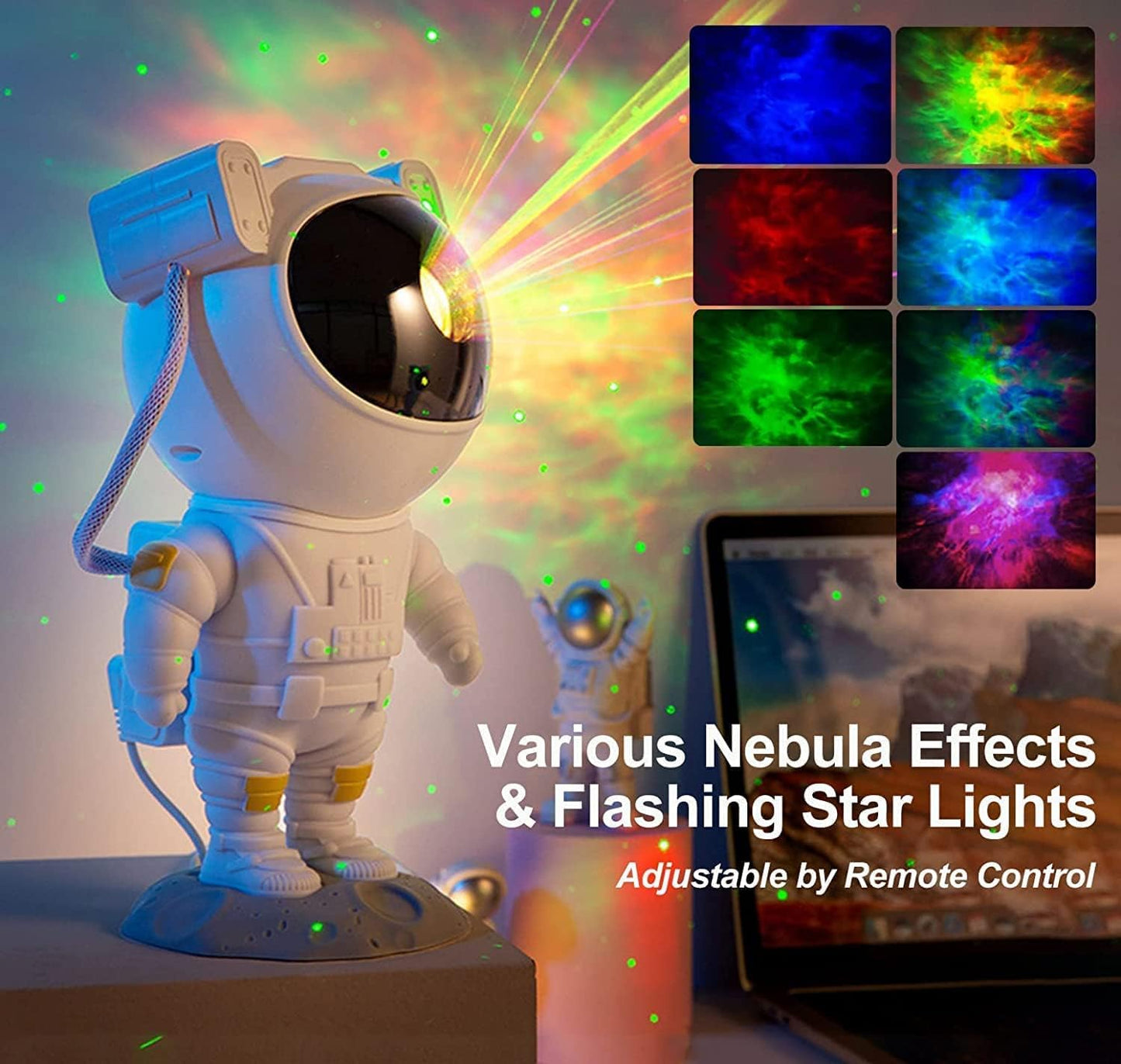 Little Astronaut Star Projector - 8 Nebula Modes, Remote & Timer