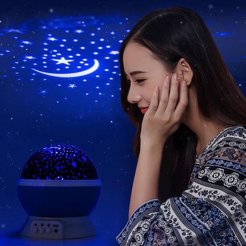 Rotating Nursery Starry Sky Table Projector