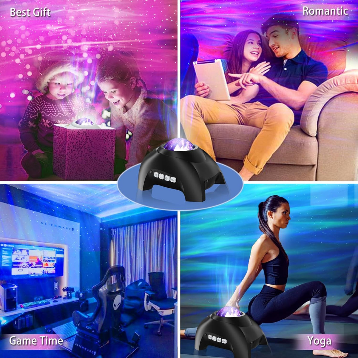 Aurora Drift Galaxy Projector with Bluetooth Speaker & White Noise