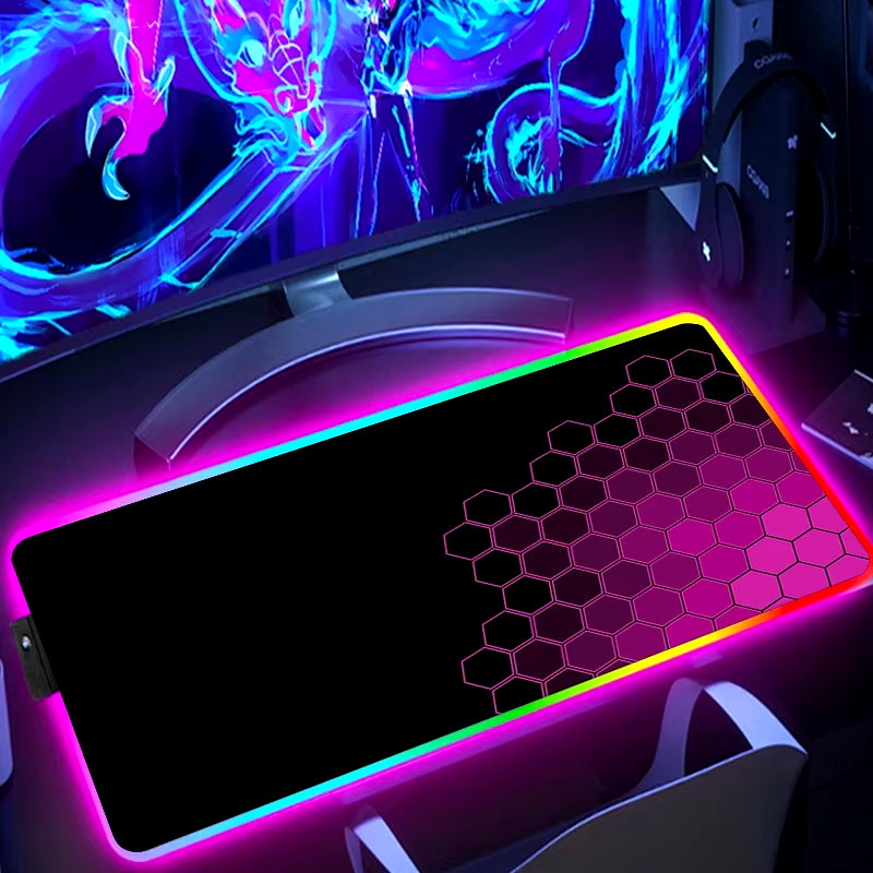 RGB Extended Hexagon Gaming Mouse Pad Desk Mat