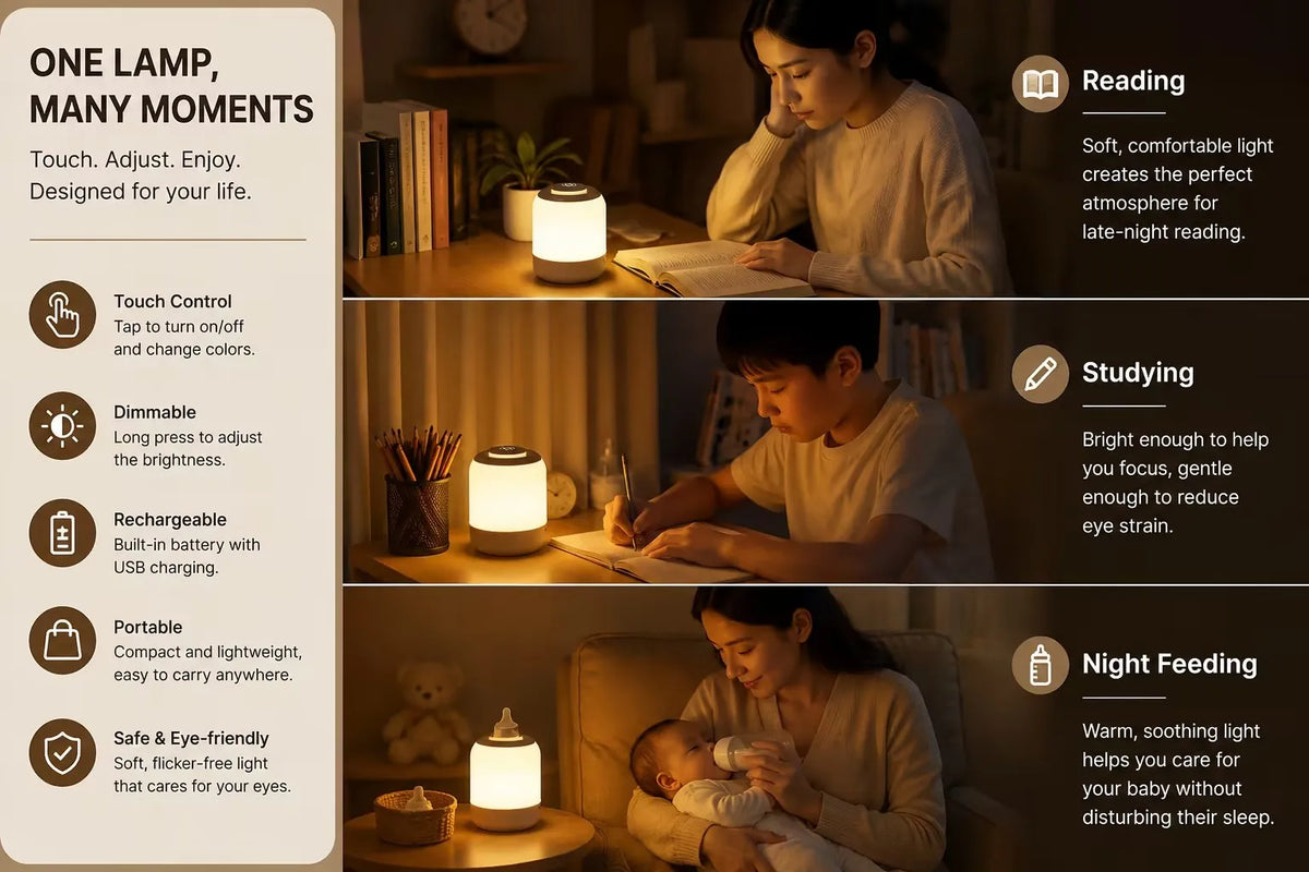 Kawaii Touch Bedside Night Lamp for Kids