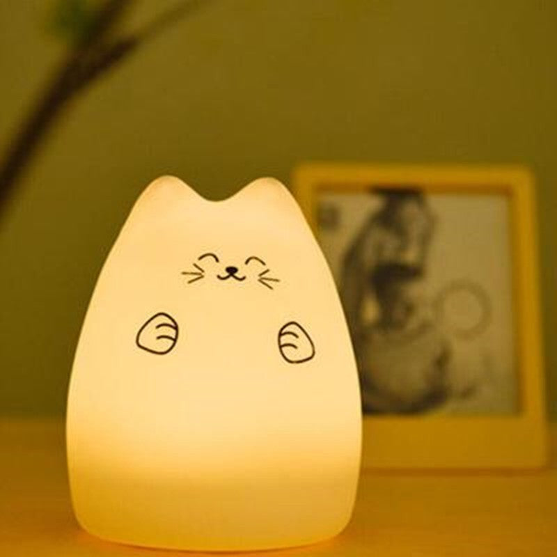 Silicone Touch Sensor LED Night Light - Cat