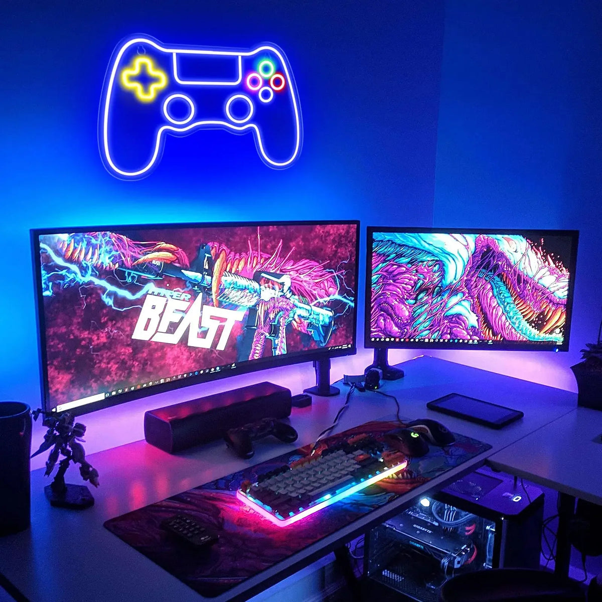 Gamer Neon Sign - Game Controller LED Neon Light