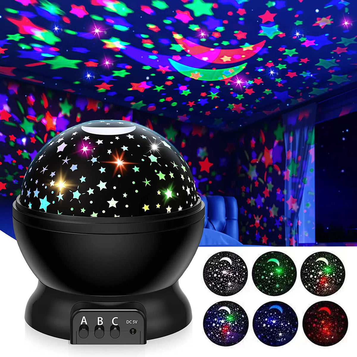Rotating Nursery Starry Sky Table Projector