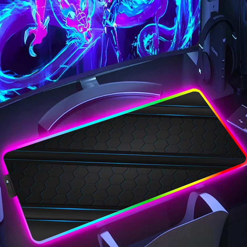 RGB Extended Hexagon Gaming Mouse Pad Desk Mat