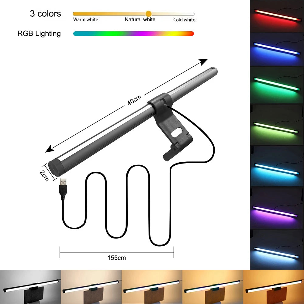 RGB LED Monitor Light Bar Gaming Dimming