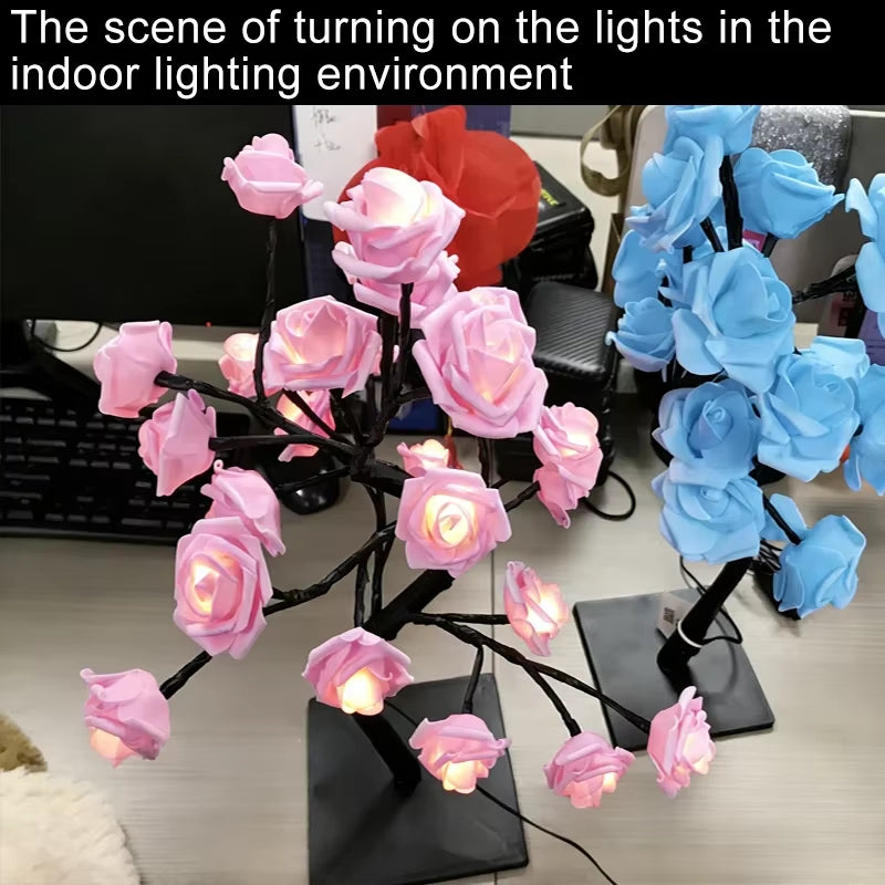 LED Rose Flower Tree Table Lamp