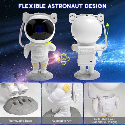 Little Astronaut Star Projector - 8 Nebula Modes, Remote & Timer
