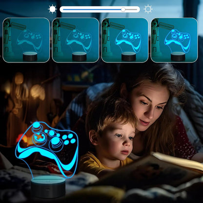 Game Controller 3D Lamp - Hologram Illusion Light, 16 Colors
