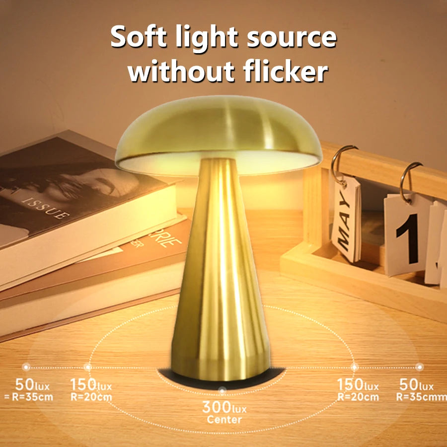 Retro Bar Mushroom Table Lamp LED Touch