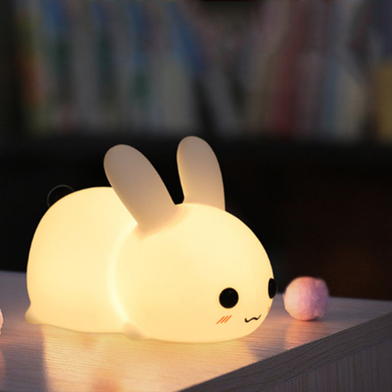 Colorful Rabbit Silicone Night Light - Jade Rabbit