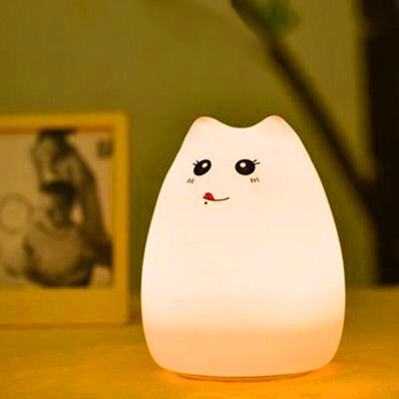 Silicone Touch Sensor LED Night Light - Cat