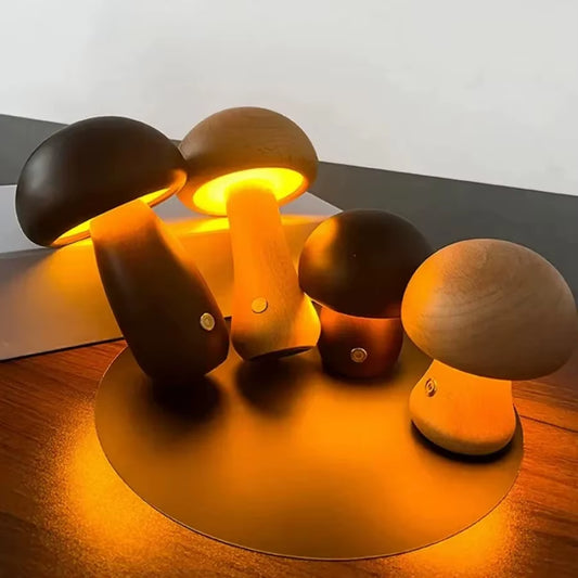 Mushroom Table Lamp Rechargeable Touch