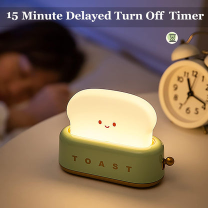 Toast Lamp - Rechargeable Kawaii Bread Night Light, 120-Hour Battery