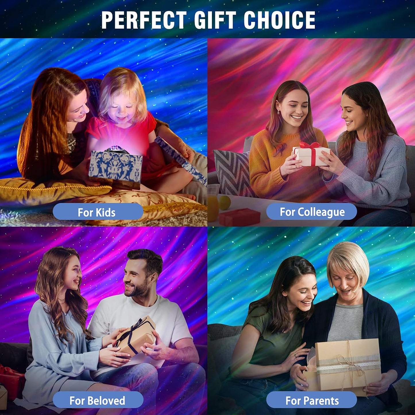 Aurora Drift Galaxy Projector with Bluetooth Speaker & White Noise