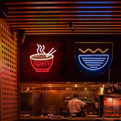 Ramen Bowl Neon Sign - 3D Dimmable LED Wall Light