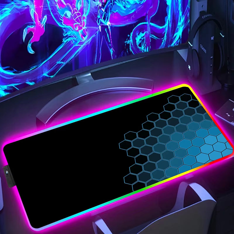 RGB Extended Hexagon Gaming Mouse Pad Desk Mat
